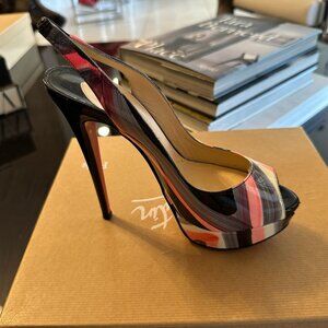 Patent Grafiti Lady Peep Toe Slingback 150 Pumps Multicolor